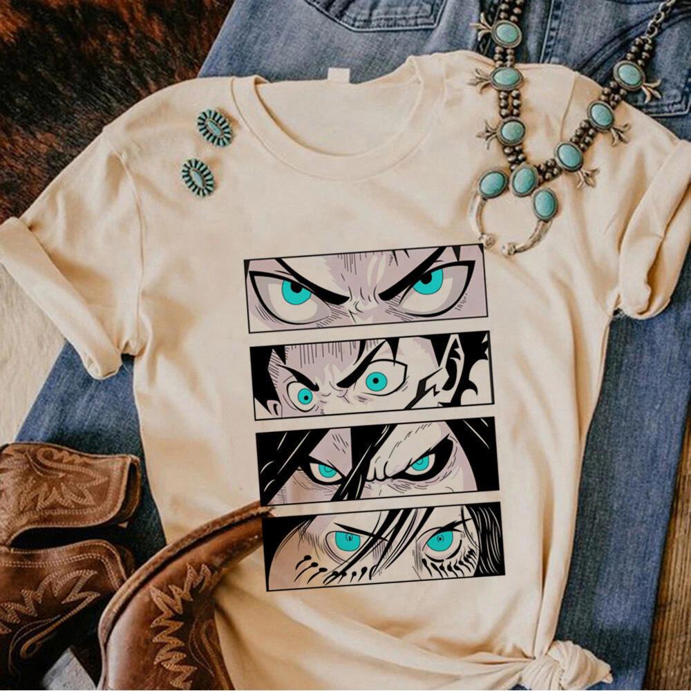 Shingeki No Kyojin Top Tees Women 80s Grunge Retro Pastel T Shirt Breathable Colorful Classic 80s Graphic Anime