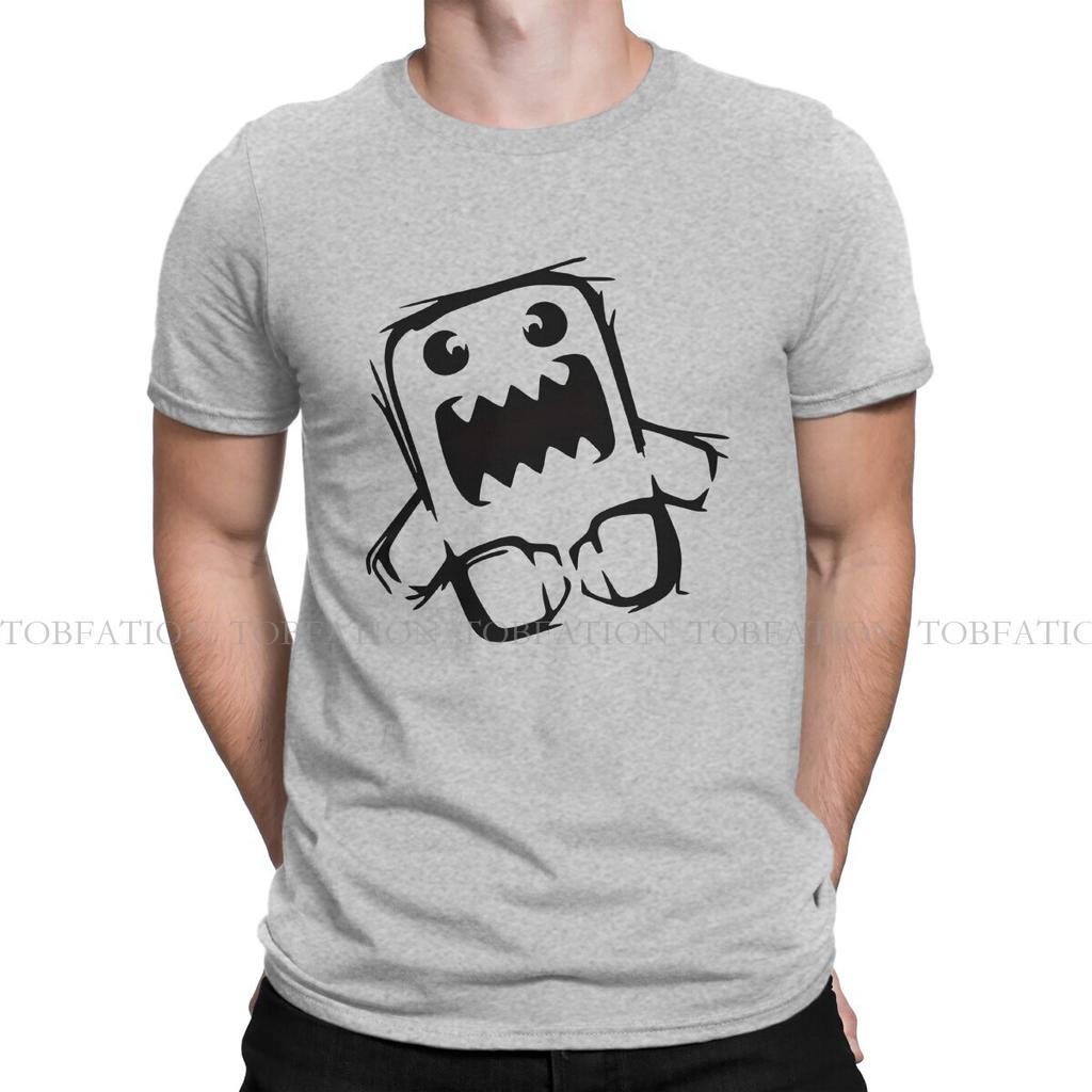ZX Domo Kun Anime Schockiert Enganliegendes Rundhals-T-Shirt Grafik Herren Oberteile Vintage Alternative Sommerkleidung Baumwolle Harajuku T-Shirt