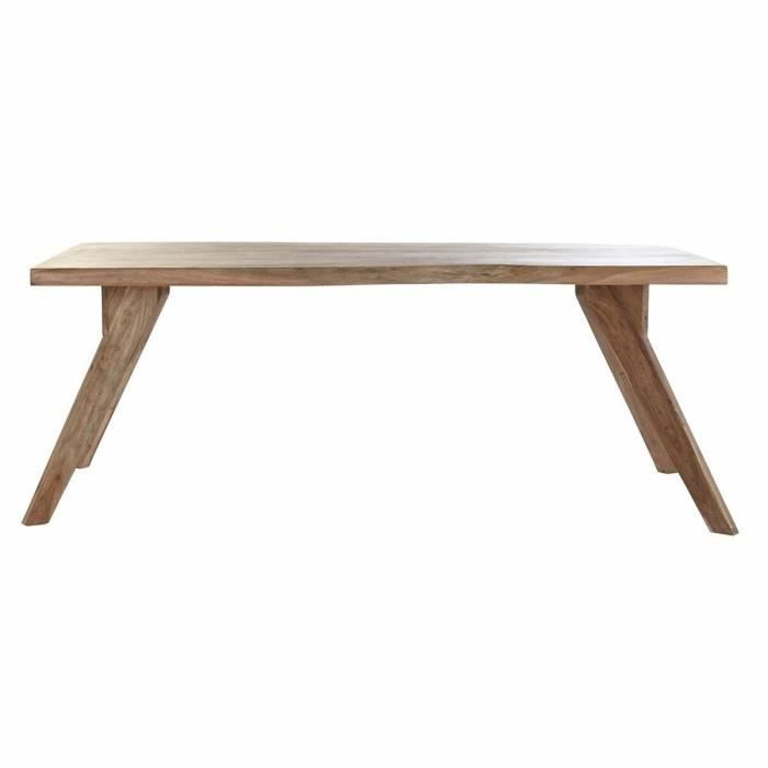 Table De Salle À Manger - Acacia - Marron - Design Colonial - 200x200 Cm - Bois Massif