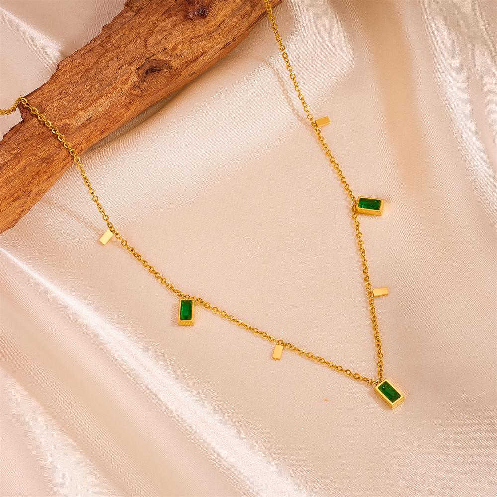 Retro Titanium Steel Multi-Layer Necklace with Diamond Inlays and Butterfly Pendant