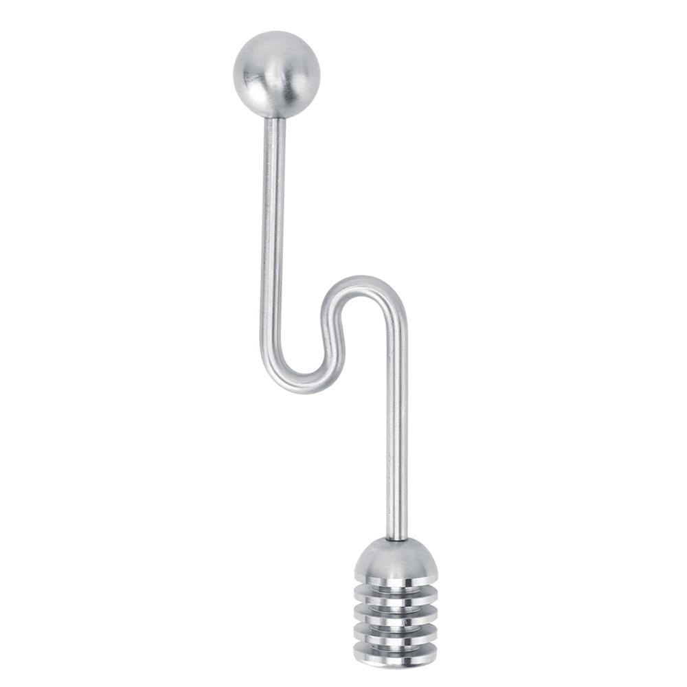 Manico curvo Cucchiaio per miele Acciaio inossidabile Drizzler liscio per miele Stampaggio integrale Lucido Mescolatore per dolci Uso quotidiano