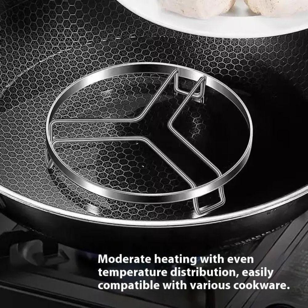 New Stainless Steel Steamer Rack Non-Slip Stackable Pot Rack Thickened Pot Mat Kitchen Cookware Stove Storage Rack