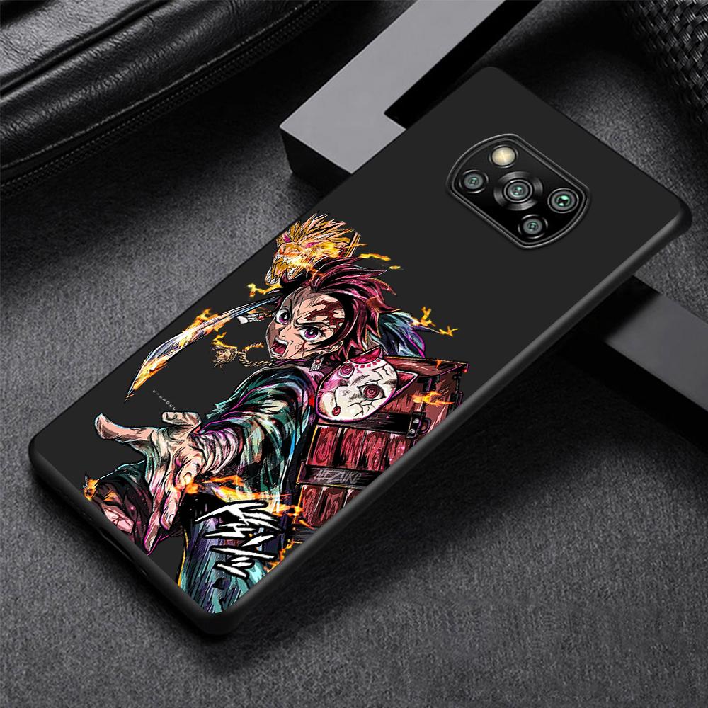 Anime Kreslený Pouzdro na Telefon Demon Blade pro Xiaomi Poco X3 NFC M3 X4 Pocophone F1 M4 Pro F3 GT Měkké Silikonové Černé Kryt Shell
