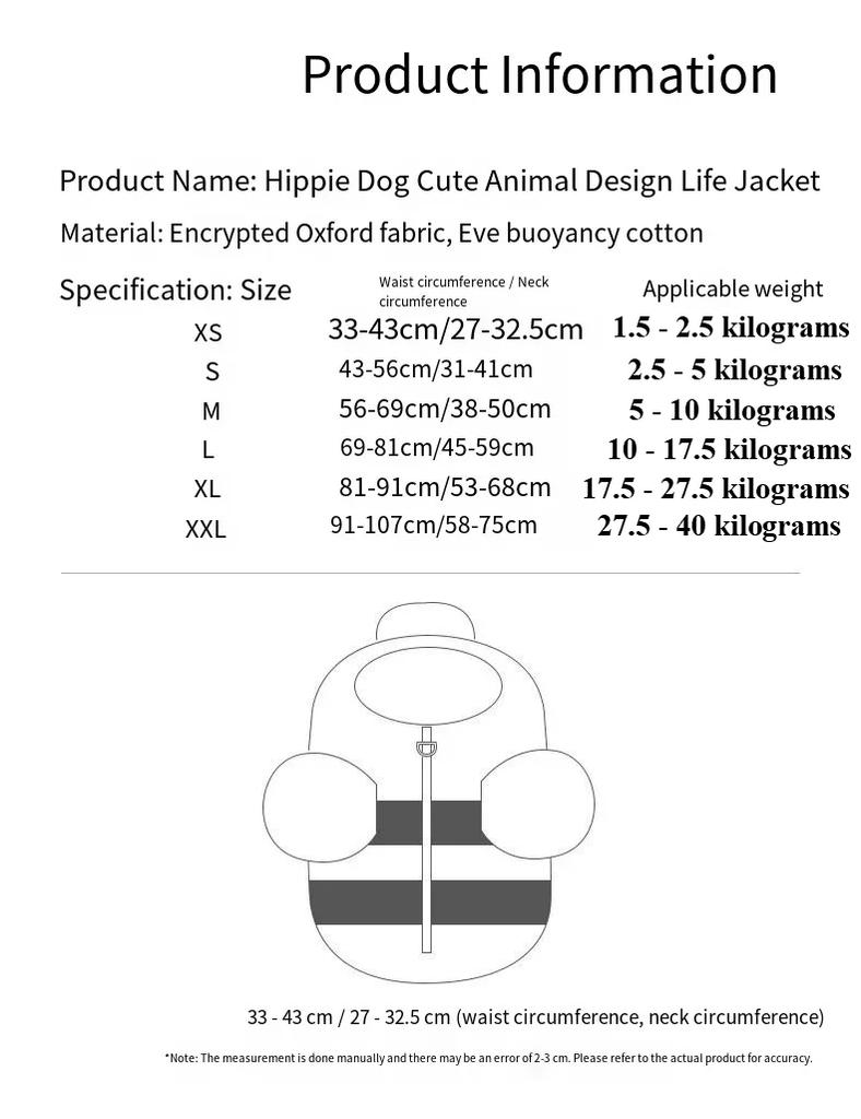 Summer waterproof buoyancy life jacket with drag head design to prevent drowning It can be pulled and has cute bee-shaped design