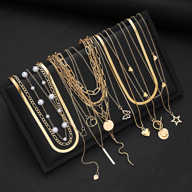 Elegant Vintage Minimalist Gold Color Heart Pearl Necklace Set and Bracelet For Women Holidays Party Date Daily Wear Jewelry Set
