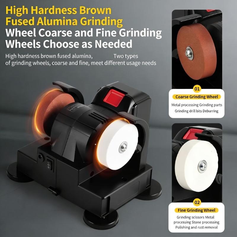 Double Wheel Mini Grinder 100/120 Mesh Wheel 21V 60W Cordless Sharpening Tool Crafting Tool Sharpening Polishing Project