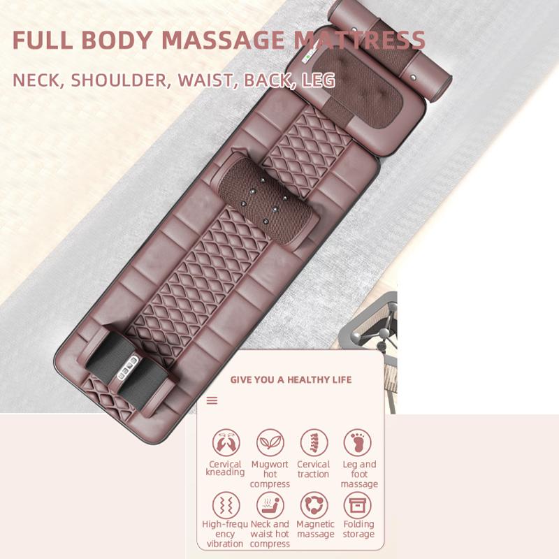 Massage Mattress Full Body Massager Multifunctional Electric Massage Mat Vibration Heating Infrared For Neck Back Foot Lumbar Airbag Traction