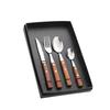 Zestaw sztućców ze stali nierdzewnej z rękojeścią z palisandru