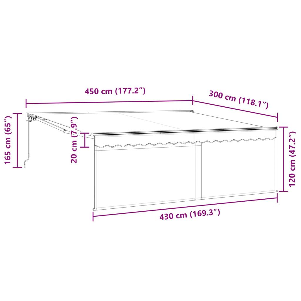 Retractable Awning Anthracite 450 x 300 cm