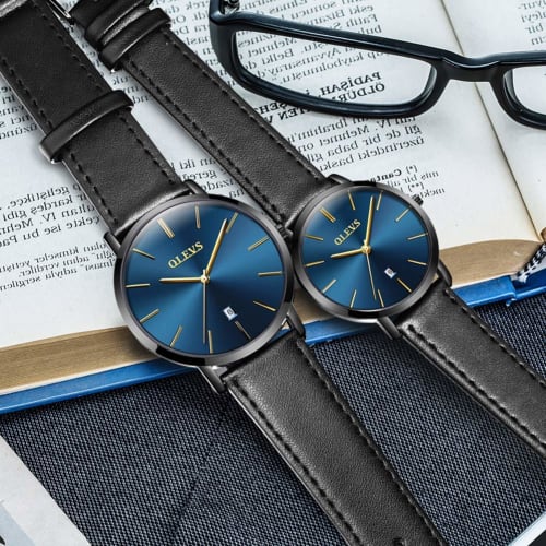 OLEVS Pair Watches, Popular Couple Watches for Men and Women, Pair Watch Set, Surprise Gift, Wedding Anniversary Gift, Couple's Anniversary Gift, Moth