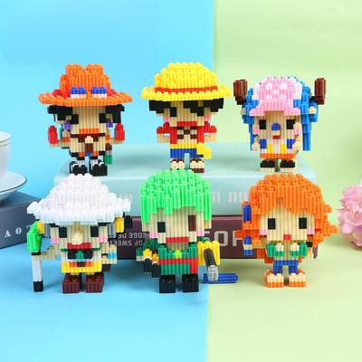 Anime One Piece Luffy Zoro Ace Mini Brick Building Blocks Toys