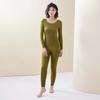 Round Neck Thermal Underwear Tops and Pants Set Warmth Long Pants Women Thermal Clothes  Undershirt