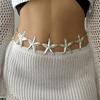 Ocean Style Vintage Metal Star Starfish Waist Belly Belt Chain for Women Fashion Boho Summer Beach Bikini Body Jewelry Accessory