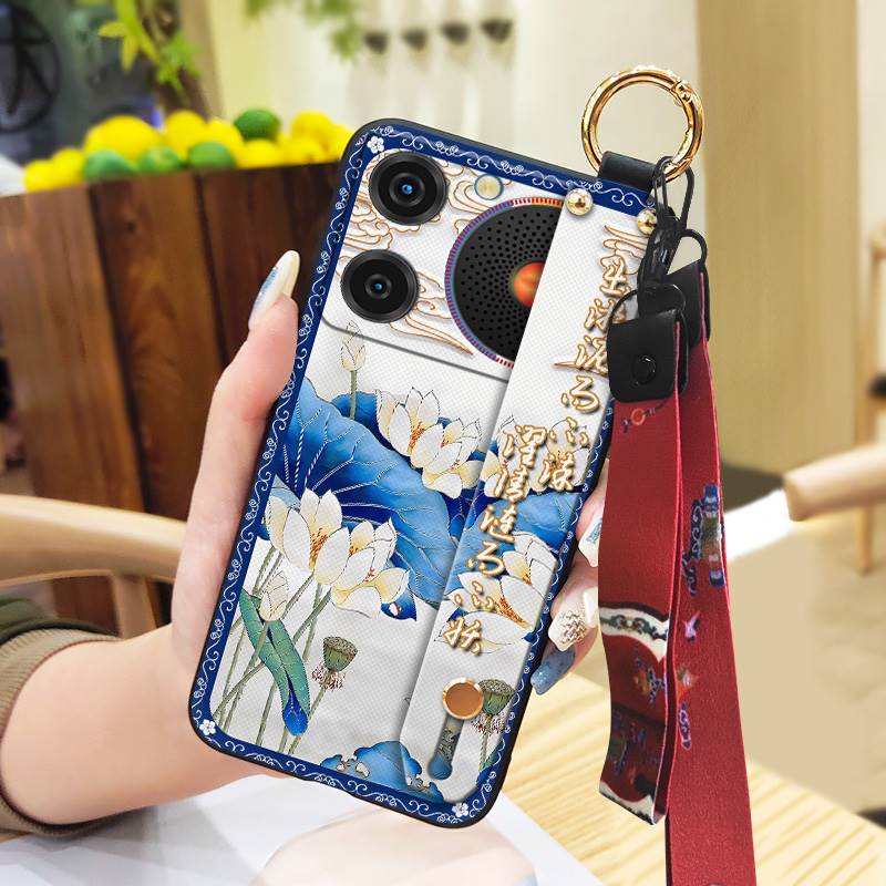 Staubdichter Ring Handyhülle Für ZTE Nubia Music Armband Ältere Dame Ständer Handyhalter Rückseite Stoßfest