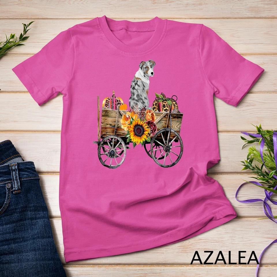 Blue Merle Australian Shepherd Dog Gift Aussie Sunflower Unisex T-shirt 2 3XL