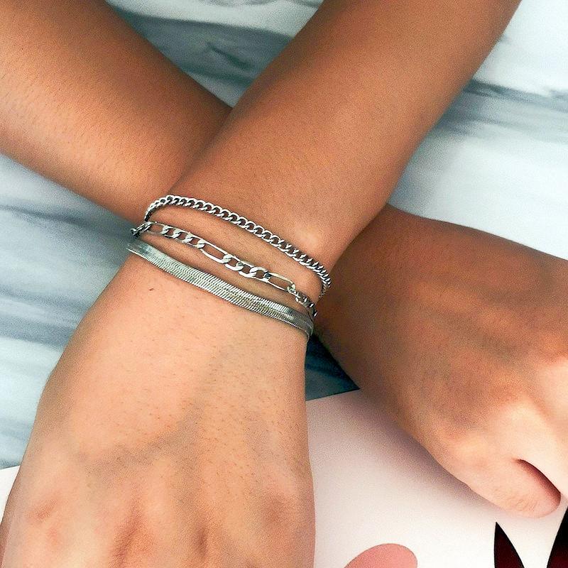 Retro Cold Wind Snake Bone Chain Jewelry Women, Geometric Personality Multi-layer Alloy Chain Bracelet