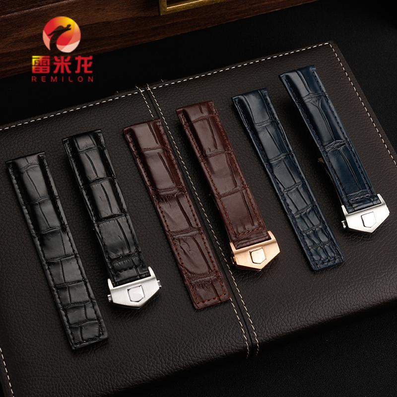 For Ultimate Crocodile Leather Watcband Huawei Watch GT3 Honor Smart Strap Casual Business TAG HEUER  Bracelet Blue Black 22mm