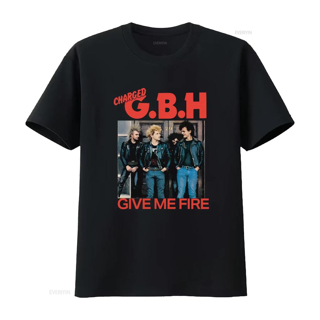 Charged G B H Punk Band Unisexs T Shirt Give Me Fire Color Design Ya281 Vintage Washed Soft Homme Stretched Top For Everyday Wear