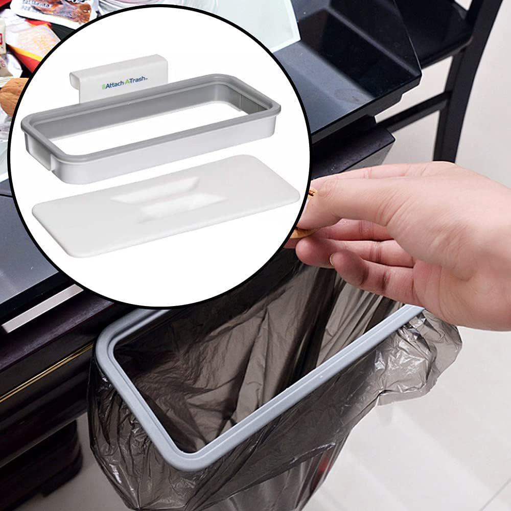 Attach-A-Trash: Cabinet Door Hanging Trash Bag Holder