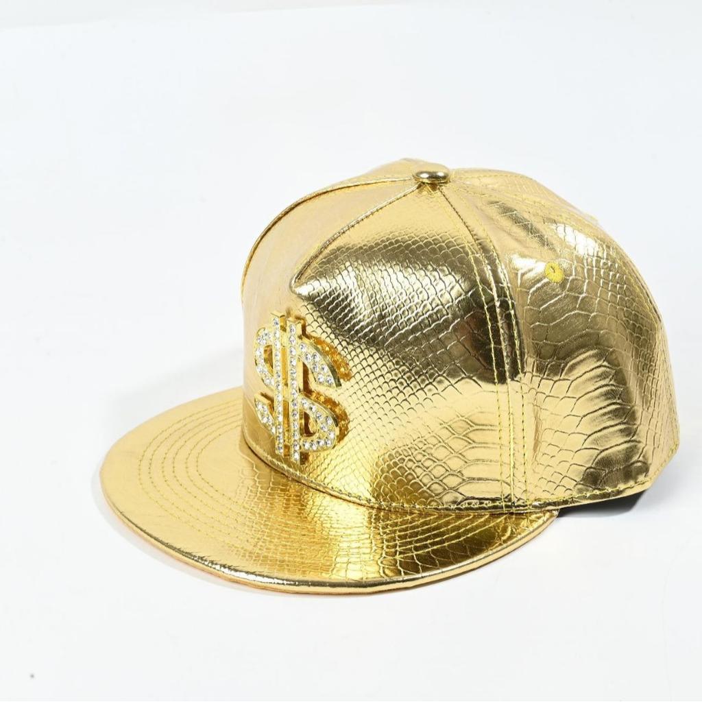 Couple hats, gold dollar signs, Korean trendy hip-hop hats, hip-hop hats, street dance flat-brim hats, sun hats, baseball caps