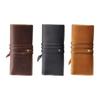 Classical PU Leather Stationeries Pouches Roll Up Pen Case Multipurpose Fold Over Flap Design School Writing Essential