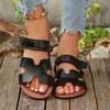 Large Size Flat-bottomed Cool Slippers for Women's Summer New Velcro Flat-bottomed Slippers for Women