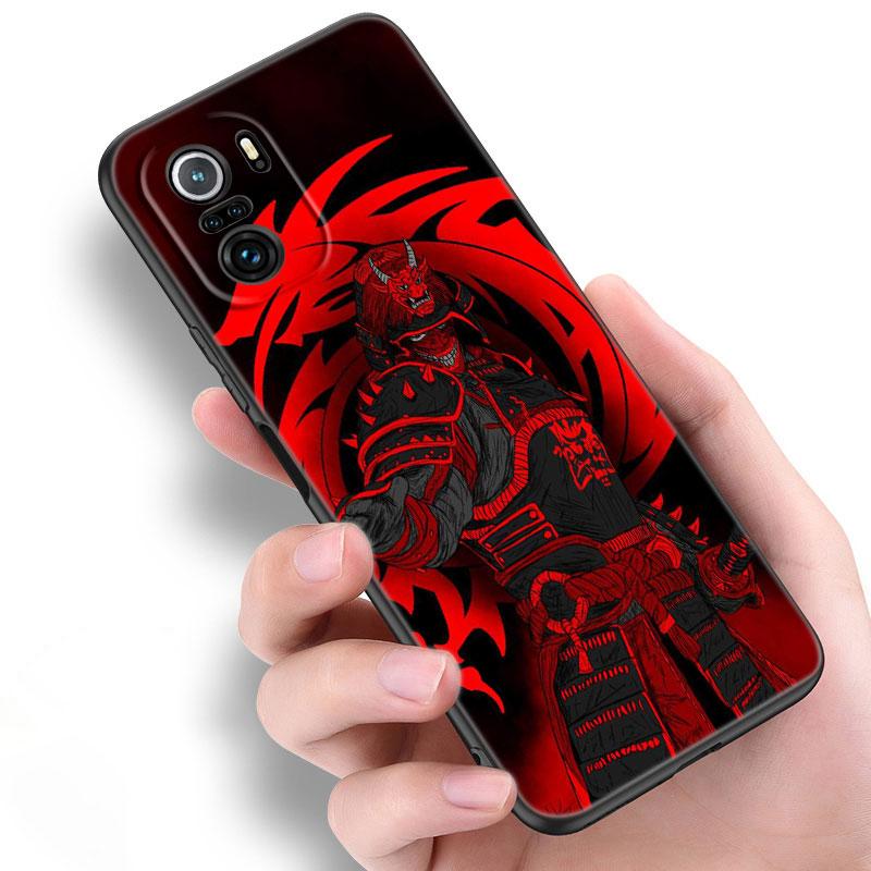 Japanese Samurai Art Phone Case For Xiaomi Mi POCO X3 NFC GT M4 M3 12 11T 10T Pro A3 11 Lite NE 5G 12X 11i F3 Soft Black Cover