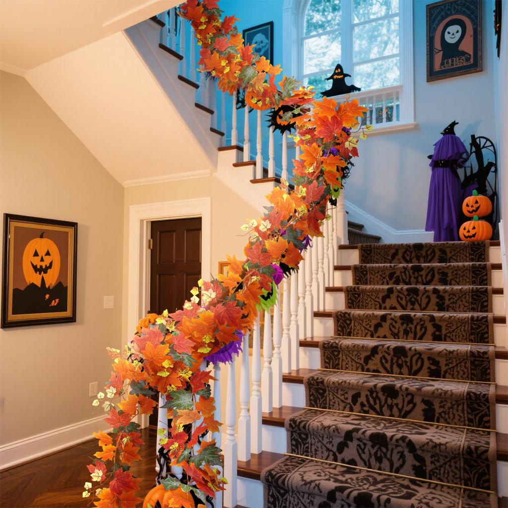 Hanging Decorations, Artificial Maple Leaves And Vines, Halloween Artificial Green Plants, Festival Decorations, Artificial Maple Leaves.