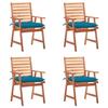Exclusive House - Outdoor Dining Chairs Set of 4 and Cushions Solid Acacia