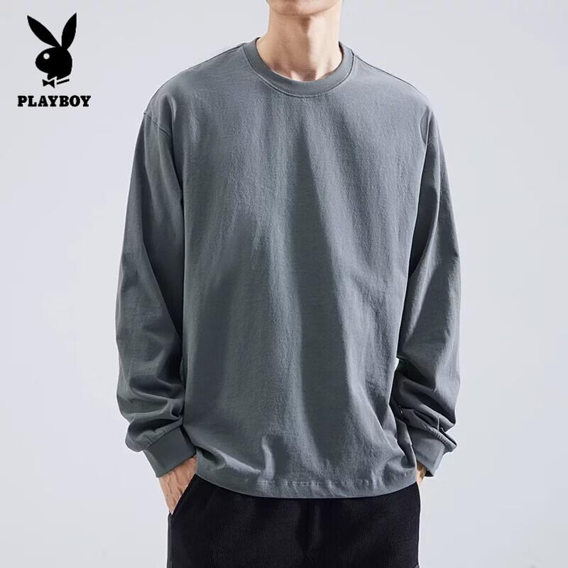 Playboy Heavyweight Cotton Crewneck Long Sleeve T-Shirt