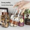 PET Plastic Storage Jar with Imitation Wood Grain Lid, High Transparency, Food Grade for Medicine, Herbs, Tea, Flowers, Grains, and Nuts.