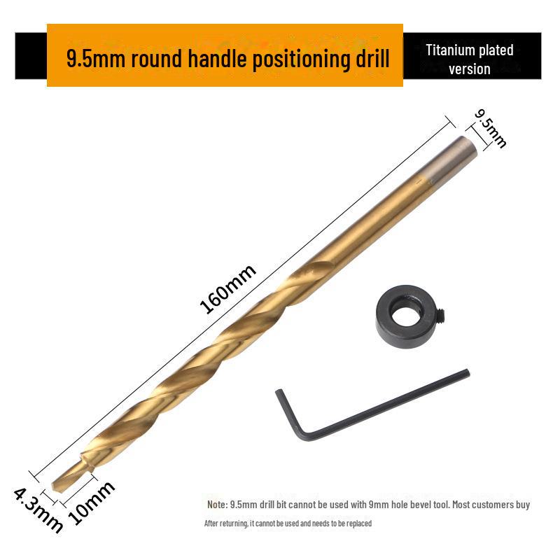 9mm HSS Woodworking Step Drill Bit for Oblique Holes, 9.5mm Hex Shank