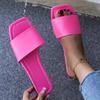 Fashion Big Size Square Toe Beach Shoes Woman's Slippers Slides Low Sabot 2025 Summer Soft Flat Hoof Heels Fabric Casual Rubber PU Fretw