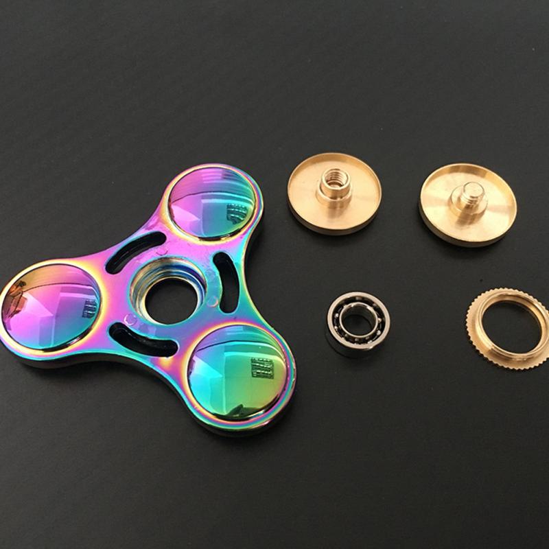 Metal Zinc Alloy Colorful Fingertip Gyro Rotating Toy Triangle-leaf Hand Spinner Stress Reduction