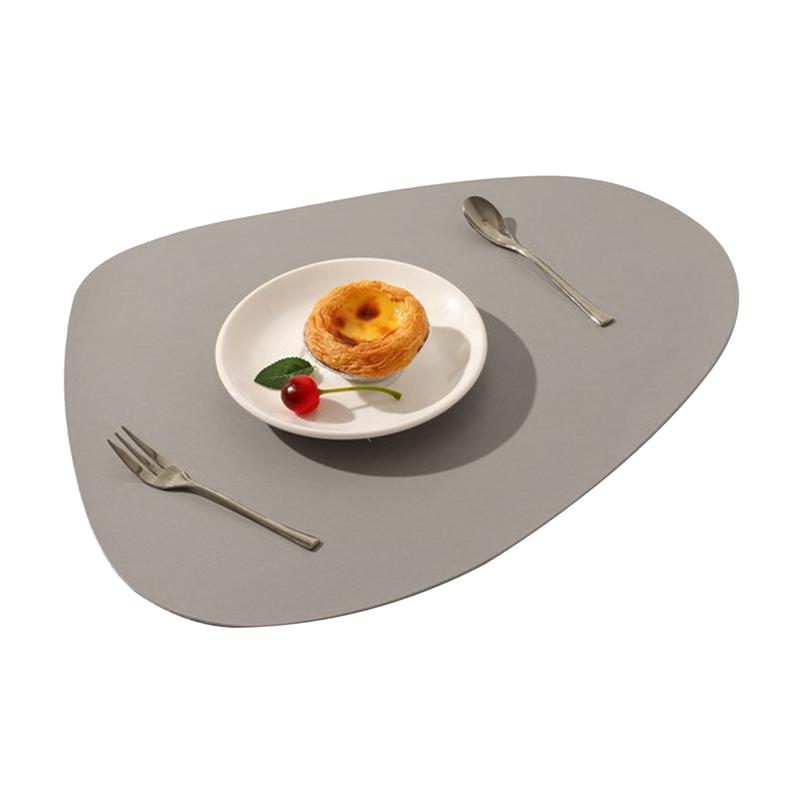 Irregular Shape PU Leather Placemats Set Oil-Proof Waterproof Dual-Sided Place Mats For Kitchen Bistro Tables Bars Coffee Shops