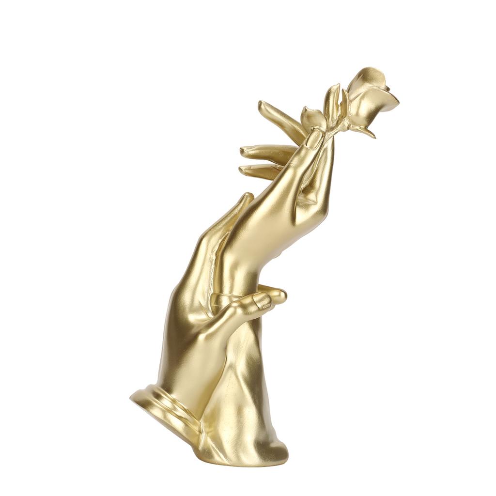 Ręcznie Wykonana Rzeźba Róży Żywica Elegancka Unikalna Statuetka Róży Dwuręcznej do Dekoracji Domu