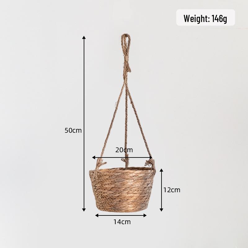 Woven Hanging Basket for Pothos - Creative Balcony Flower Pot