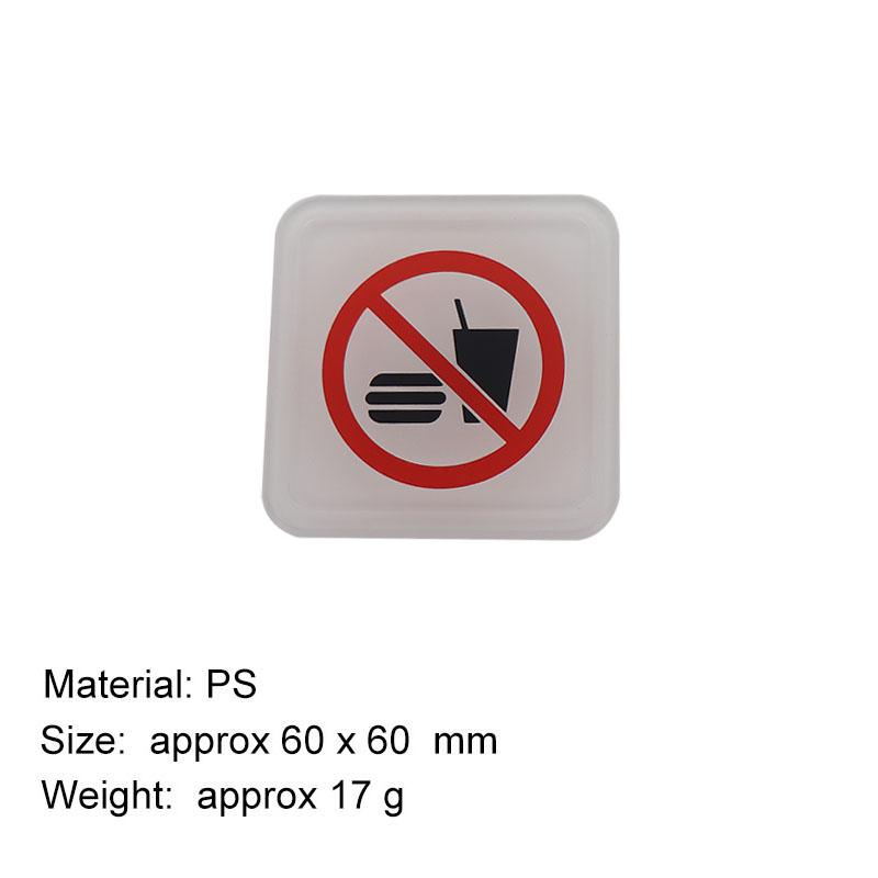 No Food Or Drink Allowed Signs Sticker Public Place Acrylic Wall Stickers Prohibition Badge Notice Store inside Warning Plaque