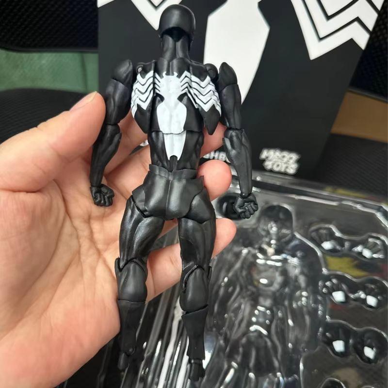 High Quality Black Suit Neighbor Symbiote Spider Man Black Venom Battle Suit Joint Movable Figurine Messtoy Model Gift