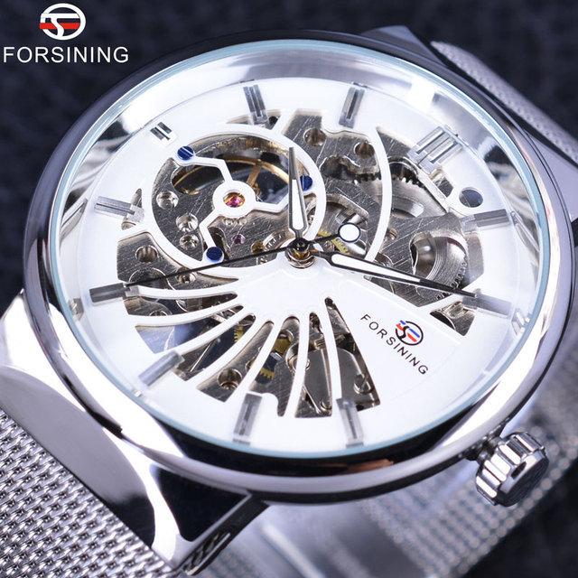 Forsinging Neue Top-Herrenuhr Casual Business-Stil Vollhohle Herren-Mechanische Uhr Herren Wasserdicht Leuchtend