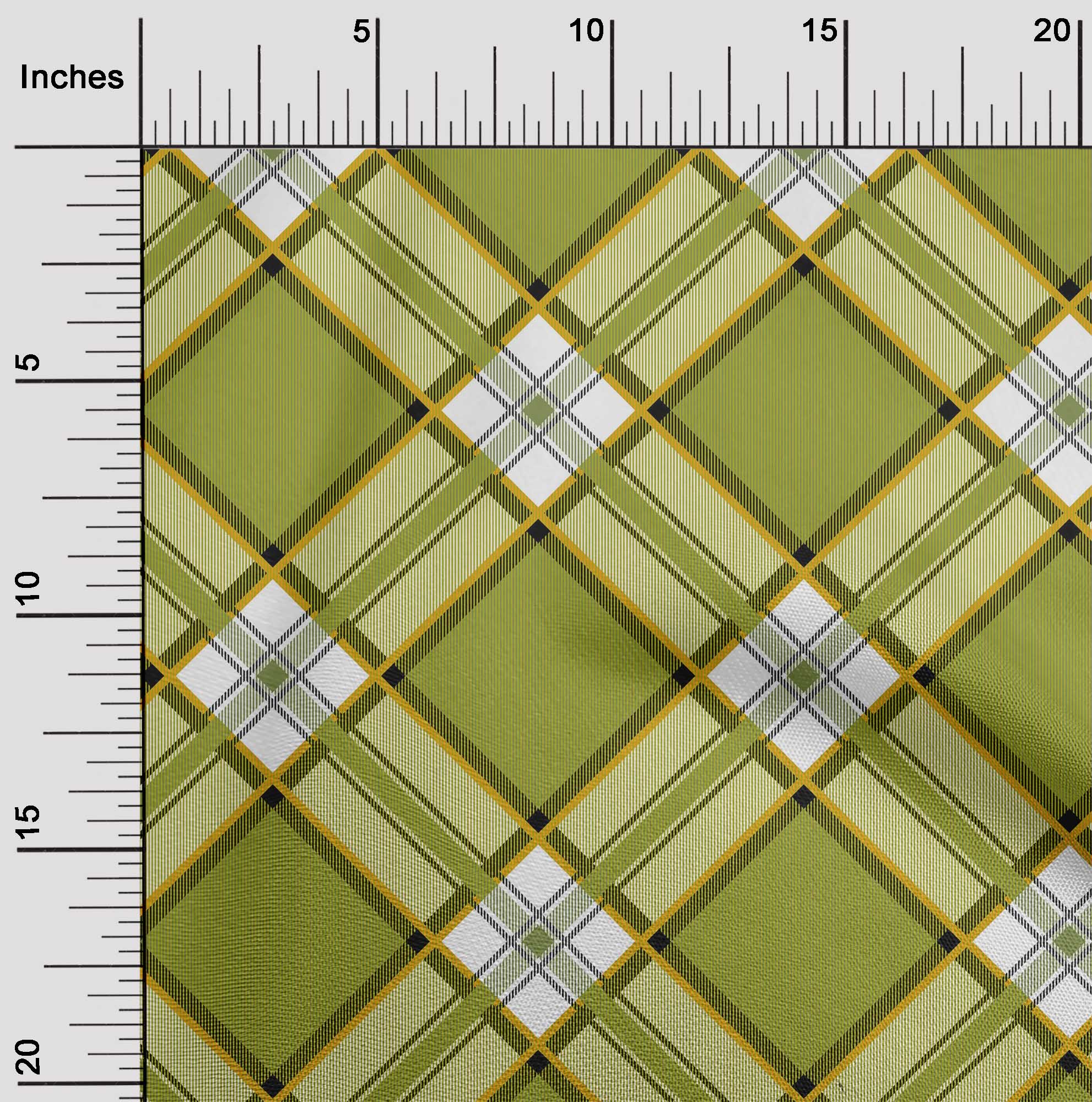 

OneOone Cotton Flex Fabric Tartan Тканина з принтом у клітинку BTY шириною 40 дюймів 42 Inch Wide - Viscose Chiffon зелений