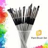 24pcs/set Wooden Handle Nylon Brush Set Nylon Hair Oil Painting Brushes  Canvas Painting