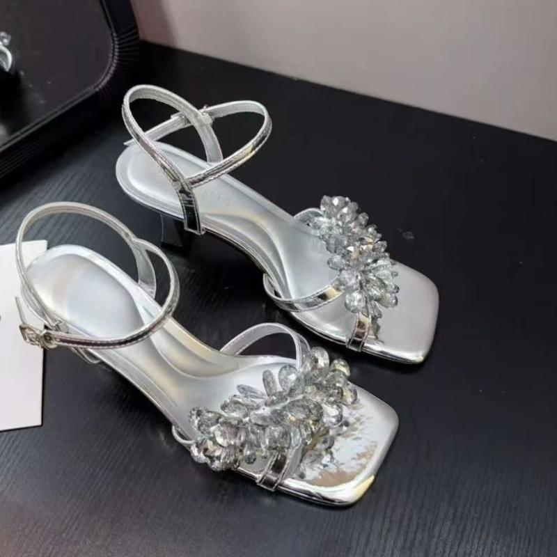 Fashion Luxury Rhinestone Transparent Platform Sandals Women Open Toe Summer Fashion Slingback Party Dress Shoes Crystal Bow High Heels