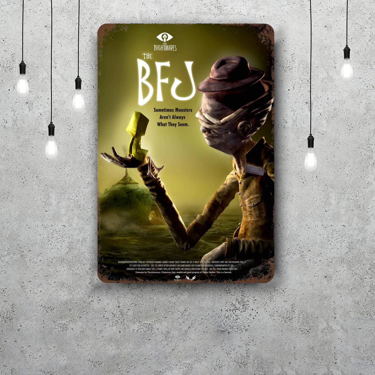 little nightmares Vintage Tin Sign Home Decor Wall Decor Art Wall Mural Room Decoration Decor Retro Metal Sign Plate Bar Posters 20x30cm(7.8x11.8inch)
