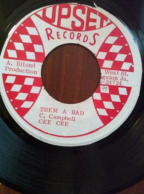 7inch Record CORNELL CAMPBELL  Them A Bad NONE Upset Records 1974 Jamaica Reggae Ska  Dub Used