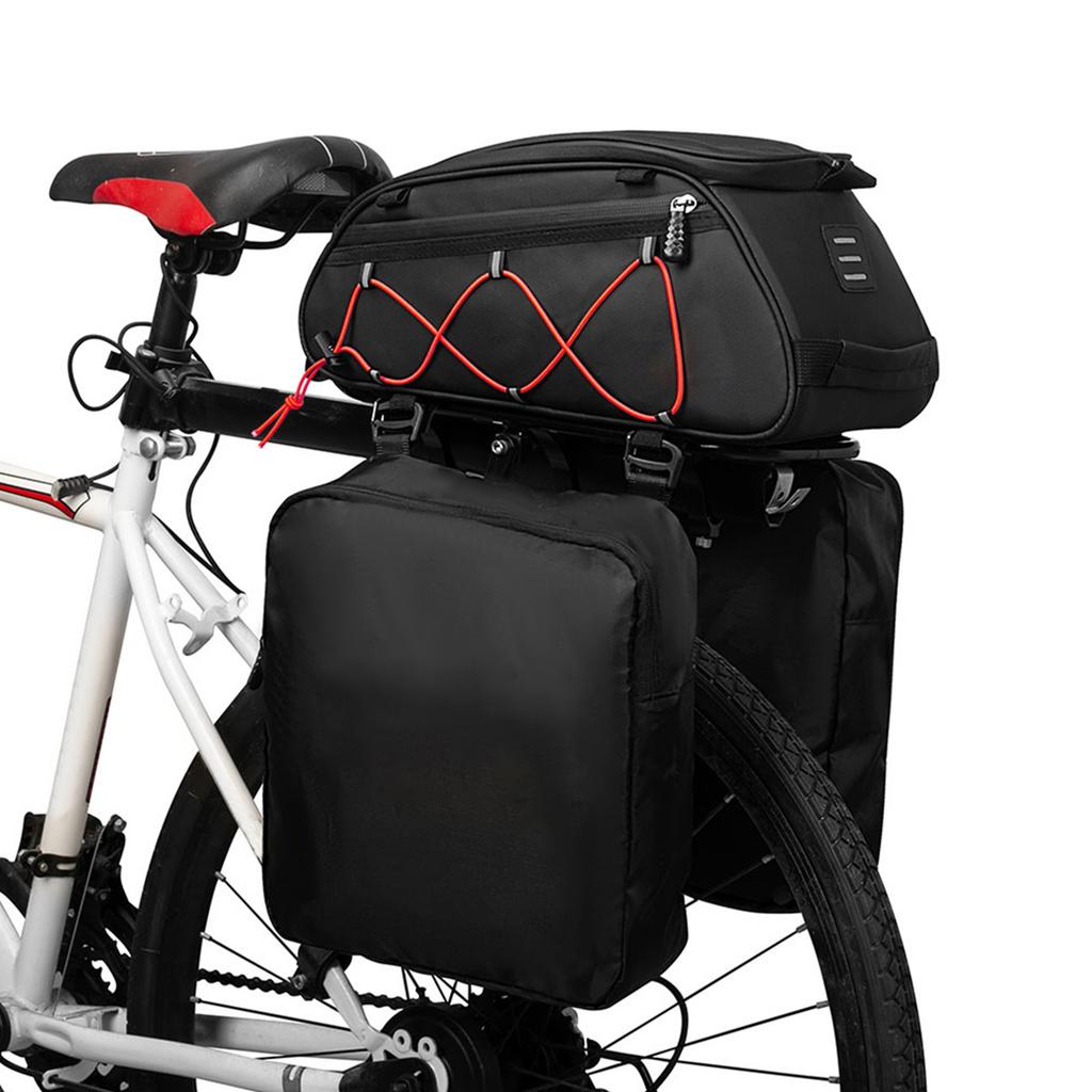 3 in 1 Fahrradgepäckträgertasche Gepäcktasche Wasserabweisende Fahrrad-Hinterradtasche Kühltasche mit 2 seitlichen Hängetaschen Fahrrad