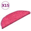 VidaXL Tapis d'escalier 15 pièces 56 x 17 x 3 cm Rose Demi-rond 322380