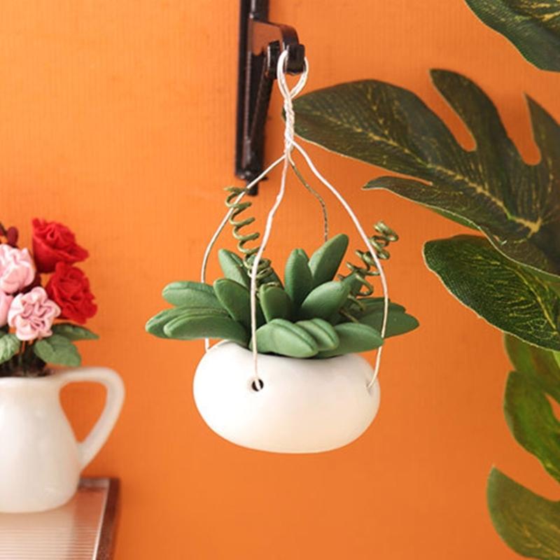 Miniature Clay Potted Plant Model for 1/12 Doll House Decoration Office Desk Scene Setting Living Room Landscape Props