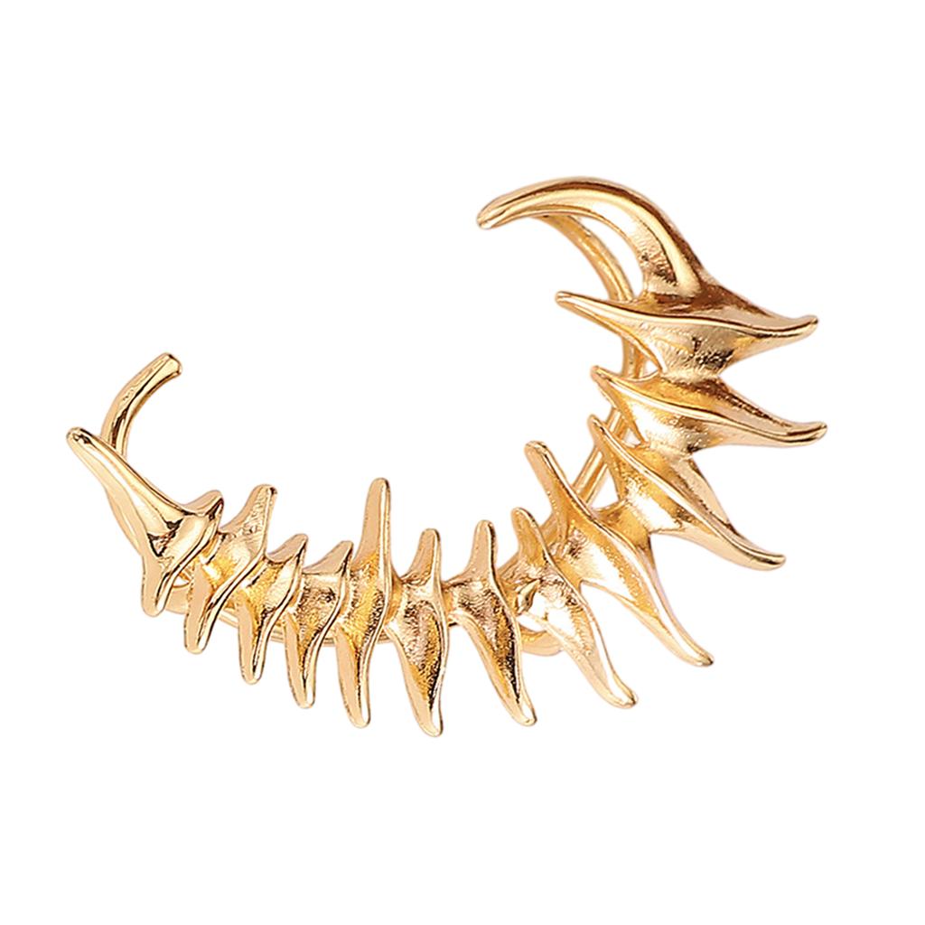 Edgy Silver/Gold Color Skeleton Earrings Fashionable Ear Clips Halloween Ear Cuff Accessory for Fashion Enthusiasts