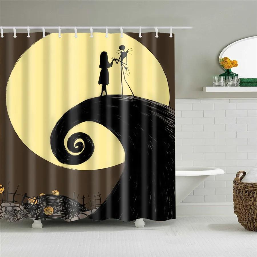 

Happy Halloween Pumpkin Wizard Cute Cartoon Shower Curtains Bathroom Curtain Frabic Waterproof Polyester Bath Curtain With Hook W60H190(CM)-1 Pcs